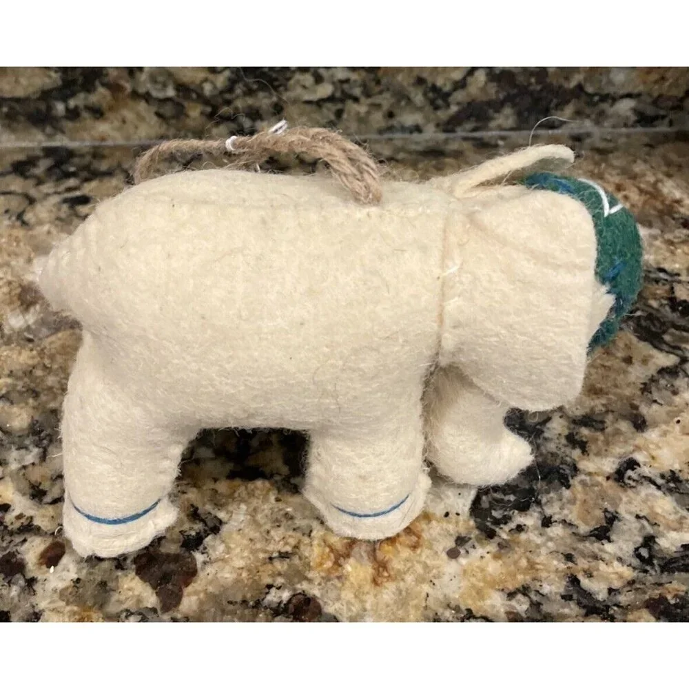 Elephant Handcrafted India Cloth‎ Fabric Christmas Holiday Ornament NEW